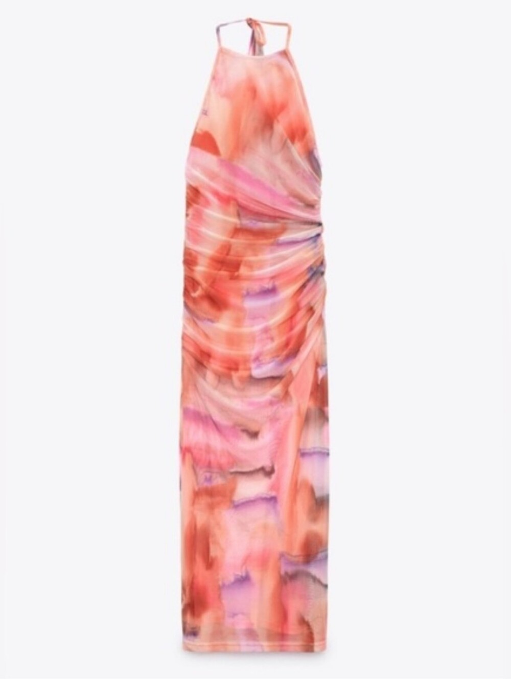 ZARA tulle halter colorful dress
